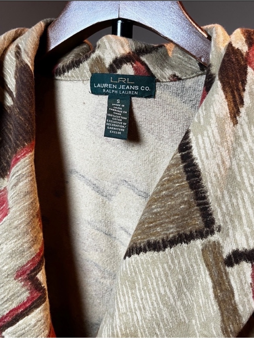 LAUREN Ralph Lauren Tan & Rust Patterned Belted Blazer - Picture 4 of 6